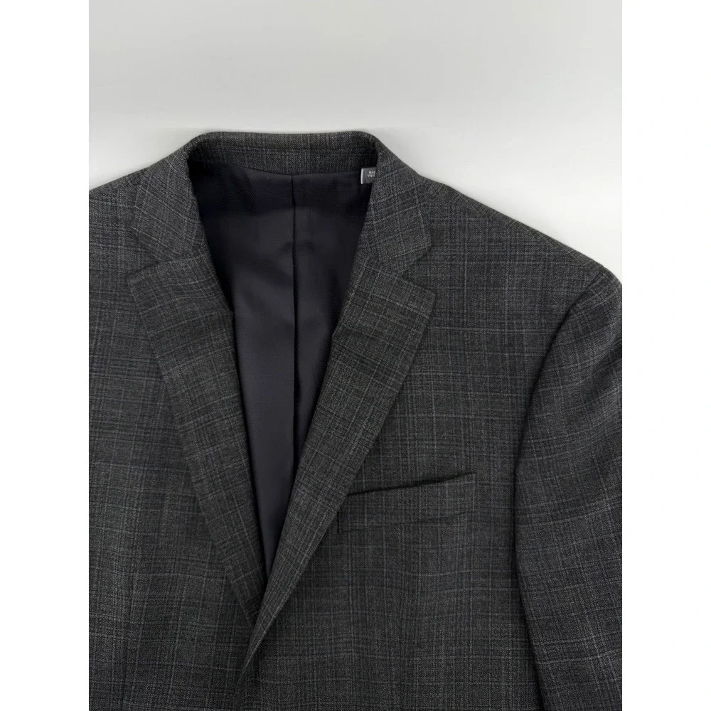 Michael Kors Mens 40R‎ Plaid Blazer Jacket Gray Wool Blend Suit Sport Coat Slim